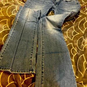 Please XS Hand-Made Italian Designed Luxury Denim Blue Jeans. Slightly Flared.